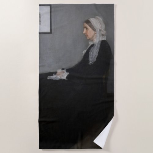 James Whistler _ Portrait of the Artists Mother Beach Towel