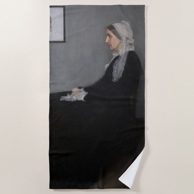 James Whistler - Portrait of the Artist's Mother Beach Towel (Front)