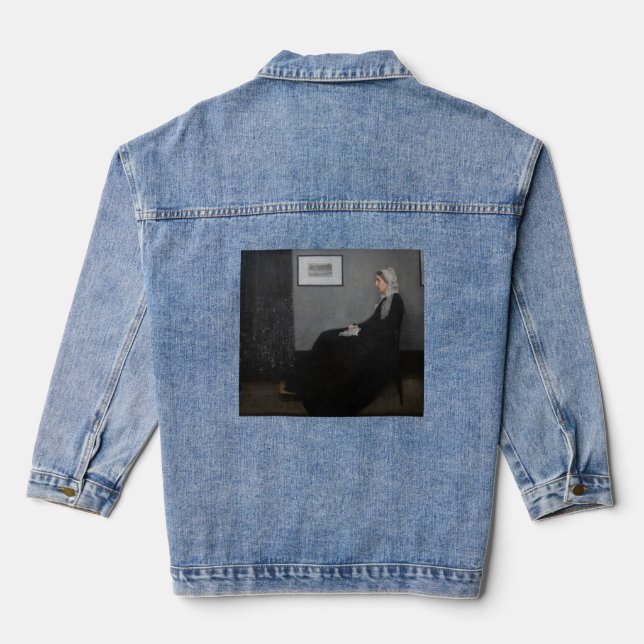 James Whistler - Portrait of the Artist's Mother Denim Jacket (Back)