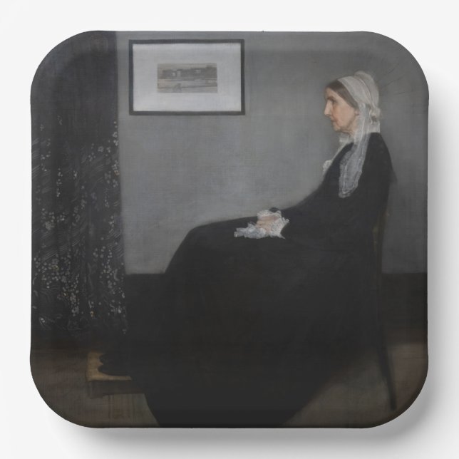 James Whistler - Portrait of the Artist's Mother Paper Plates (Front)