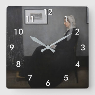 James Whistler - Portrait of the Artist's Mother Square Wall Clock