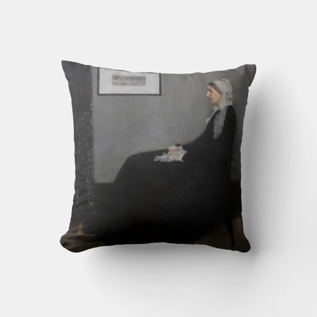 James Whistler - Portrait of the Artist's Mother Throw Pillow (Front)