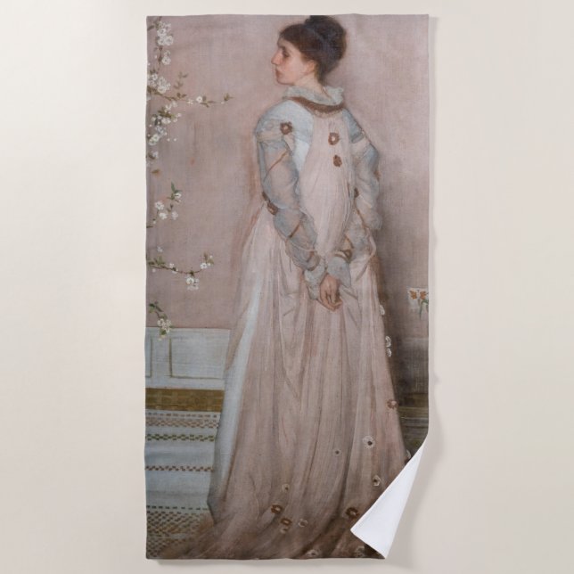 James Whistler - Symphony in Flesh Colour and Pink Beach Towel (Front)