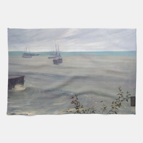 James Whistler _ Symphony in Grey and Green Kitchen Towel