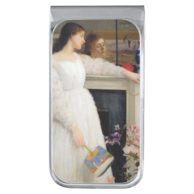 James Whistler - Symphony in White No. 2 Silver Finish Money Clip (Front Vertical)