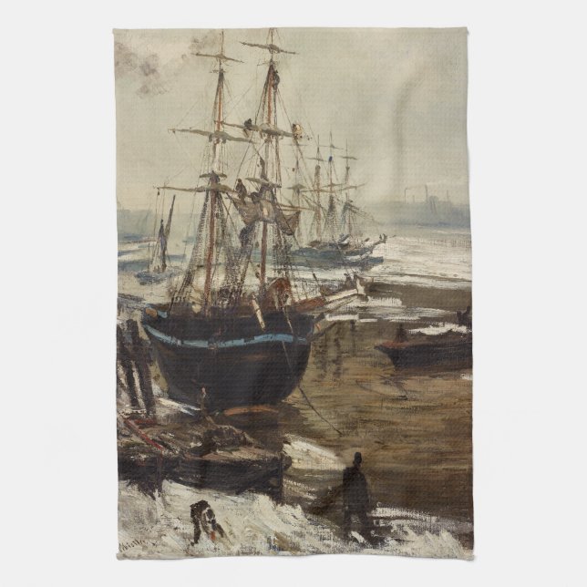 James Whistler - The Thames in Ice Kitchen Towel (Vertical)