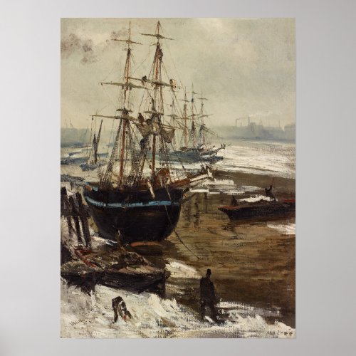 James Whistler _ The Thames in Ice Poster