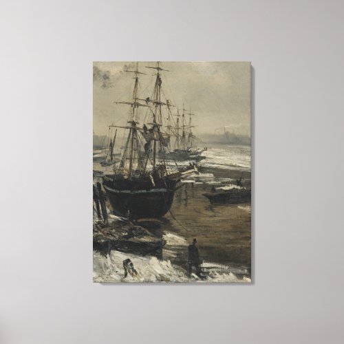 James Whistler Vintage The Thames In Ice Canvas Print