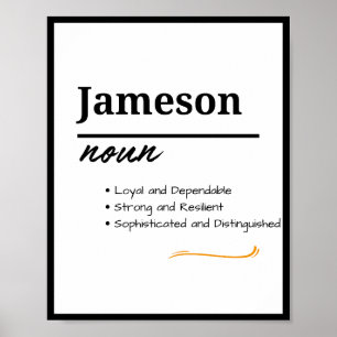 Jameson, Boy Personalized Name Definition Poster