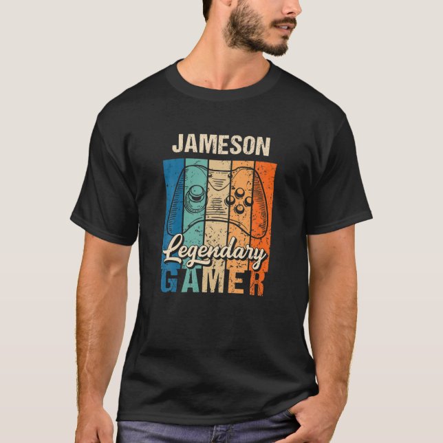 Jameson Name Gift - Personalized Legendary Gamer T-Shirt (Front)