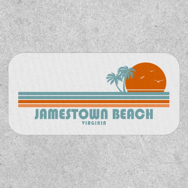Jamestown Beach Virginia Sun Palm Trees Patch (Front)