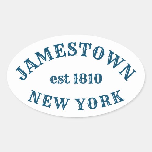 Jamestown New York Oval Sticker