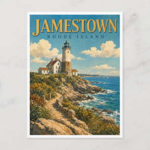 Jamestown Rhode Island Beavertail Light GeoSaga Postcard