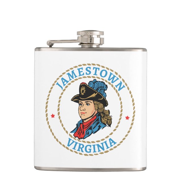 Jamestown Virginia Colonial Flask (Front)
