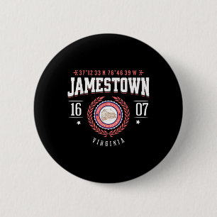 Jamestown Virginia Colony Rustic Souvenir Revoluti Button