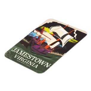 Jamestown, Virginia, vintage travel poster Magnet