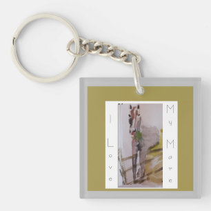 Jamie & Penelope the donkey, I love my mare Keychain