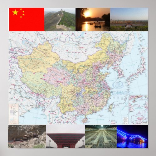 Jamies China Travel Map Poster