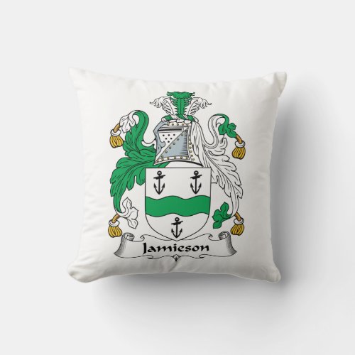 Jamieson Family Crest Throw Pillow