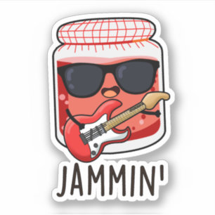 Jammin Funny Rocker Jam Pun Sticker