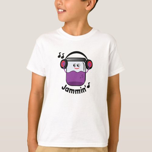 Jammin Jam Jar With Headphone T_shirt