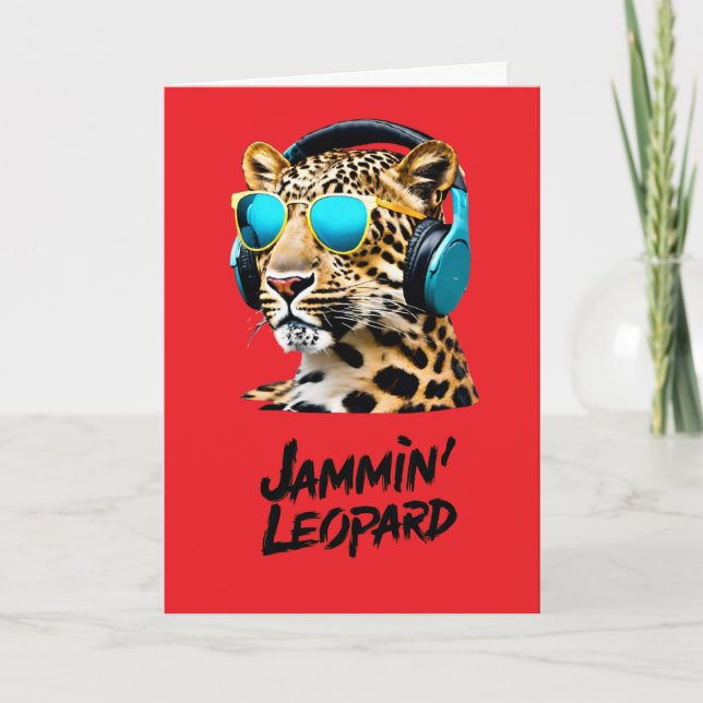 Jammin' Leopard Card (Front)
