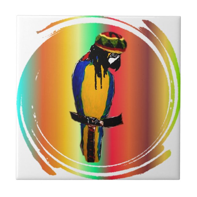 JAMMIN PARROT CERAMIC TILE (Front)