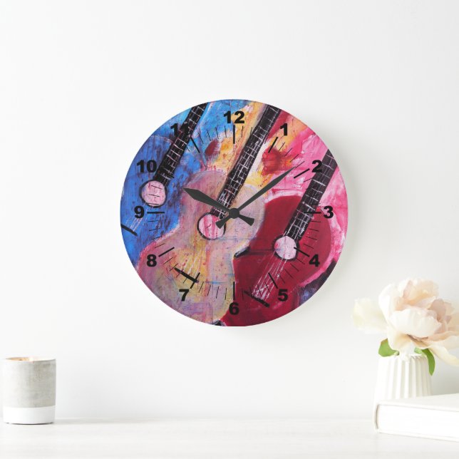 Jamming be Goode Painting by Alfred Fox Large Clock (Home)