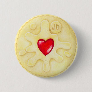 Jammy Dodger Biscuit Illustration Badge Button