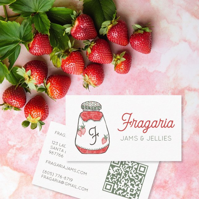 JAMS & JELLIES Cute Hand-drawn Jar QR Code Business Card (JAMS & JELLIES Cute Hand-drawn Jar QR Code Business Card
)