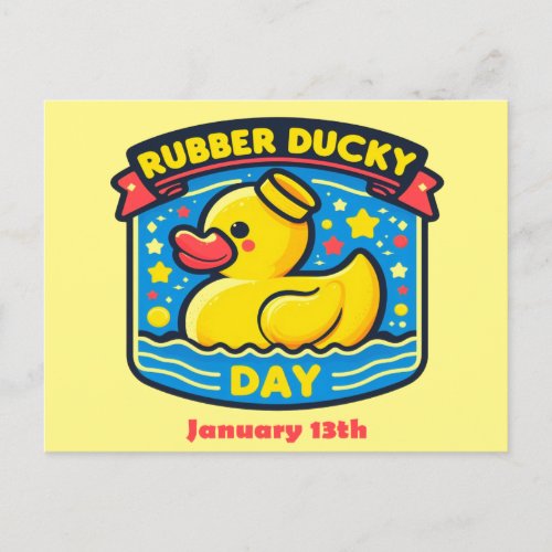 Jan 13th _ Rubber Ducky Day Postcard