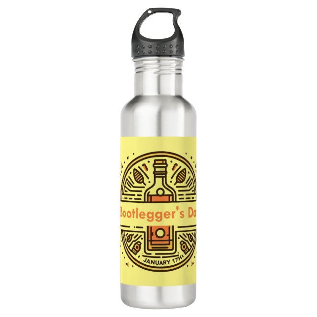 Jan 17th - Bootlegger's Day Stainless Steel Water Bottle (Front)