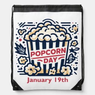 Jan 19th - Popcorn Day Drawstring Bag