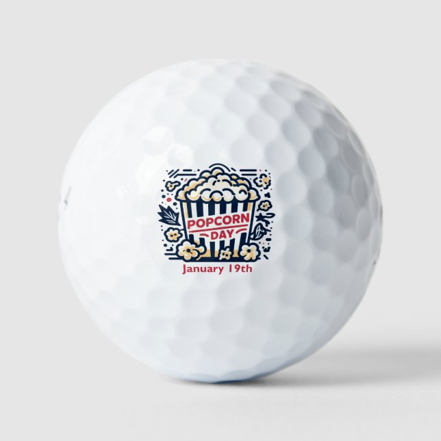 Jan 19th - Popcorn Day Golf Balls (Front)