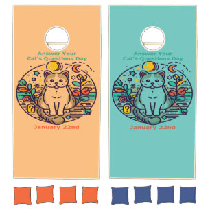 Jan 22nd - Answer Your Cat's Questions Day Cornhole Set