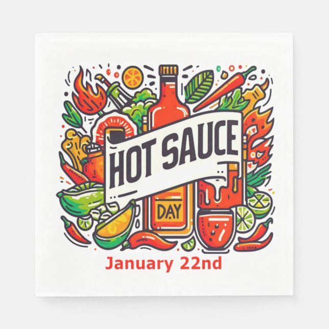 Jan 22nd - Hot Sauce Day Napkins (Front)