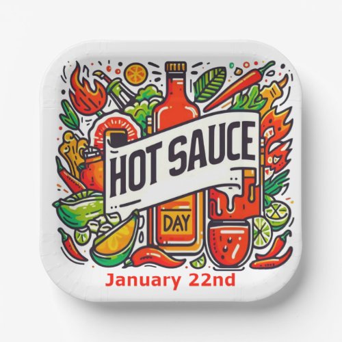 Jan 22nd _ Hot Sauce Day Paper Plates