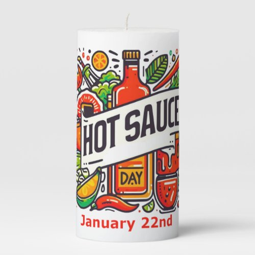 Jan 22nd _ Hot Sauce Day Pillar Candle