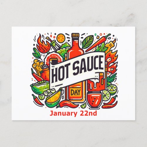 Jan 22nd _ Hot Sauce Day Postcard