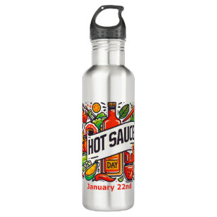 Jan 22nd - Hot Sauce Day Stainless Steel Water Bottle