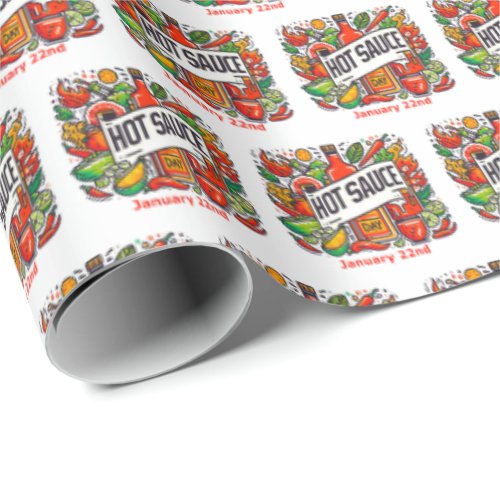 Jan 22nd _ Hot Sauce Day Wrapping Paper