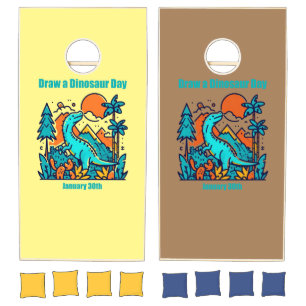 Jan 30th - Draw a Dinosaur Day Cornhole Set