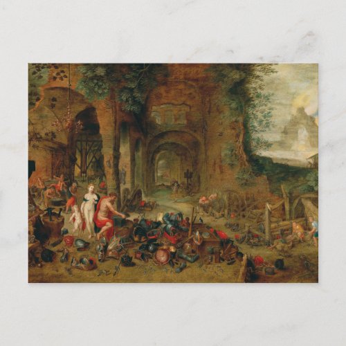 Jan Brueghel _ Forge of Vulcan Postcard