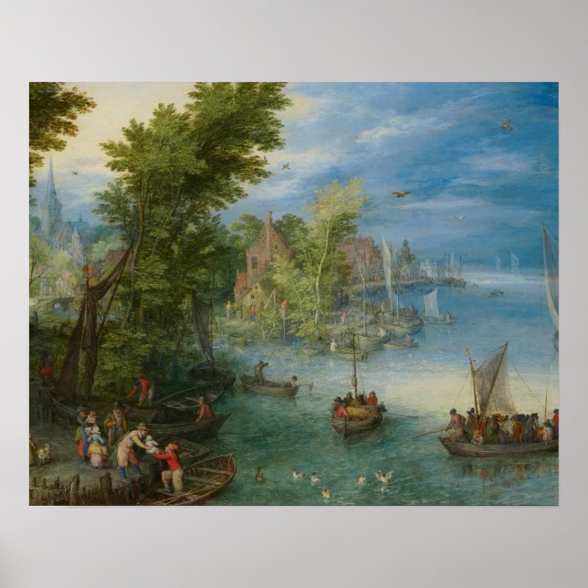Jan Brueghel the Elder - River Landscape Poster (Front)