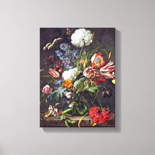 Jan Davidsz de Heem _ flower vase Canvas Print