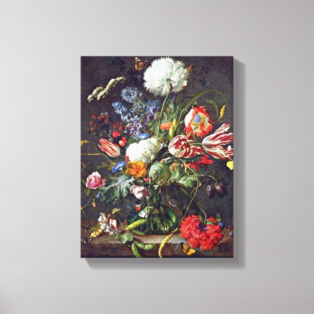 Jan Davidsz de Heem - flower vase Canvas Print (Front)