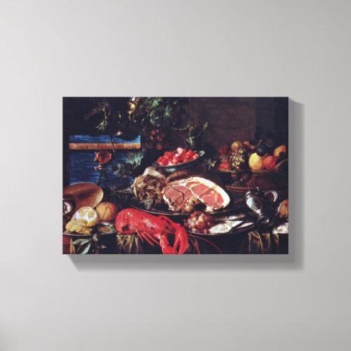 Jan Davidsz de Heem _ Still life with Lobster Canvas Print