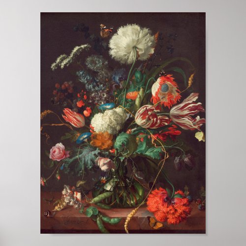 Jan Davidsz De Heem _ Vase Of Flowers Poster