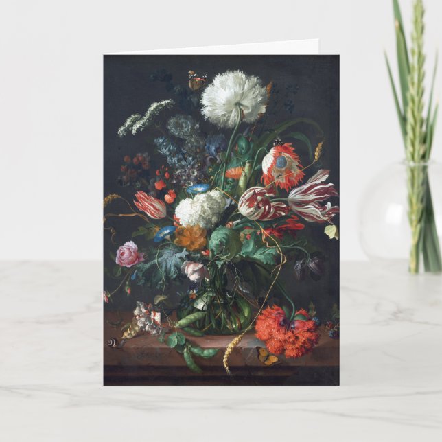 Jan Davidsz de Heem Vase of Flowers Poster Card (Front)