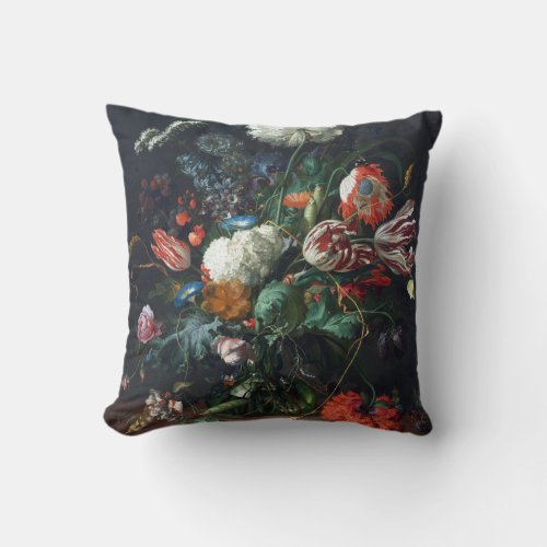 Jan Davidsz de Heem Vase of Flowers Throw Pillow